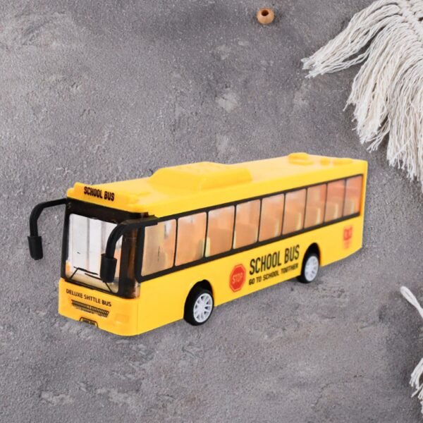 Inertia Bus Toys , High Simulation Yellow Fine Details Mini Bus Model Car Toys - Image 4