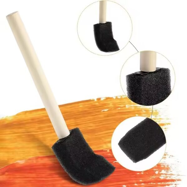 Multipurpose Sponge Brushes for Painting with Wooden Handles (5 Pcs Set) - Image 4