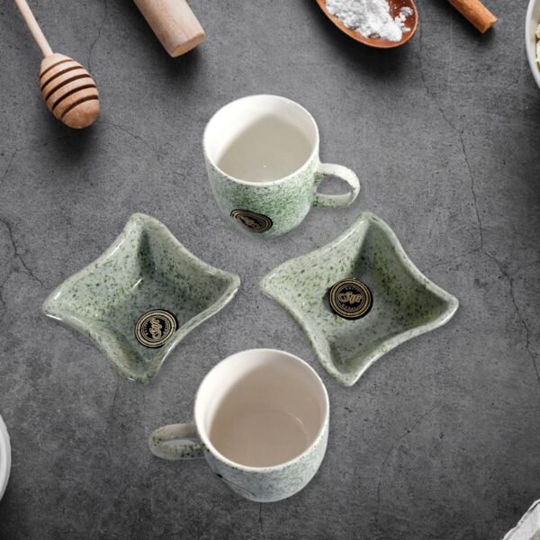 Ceramic Tea / cups / Mug Set Including Snacks / Serving Bowl Milk Cup, Coffee - Image 3