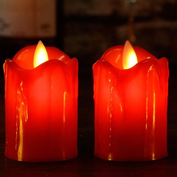 Set of 24 Multicolor Flameless Melted Design Candles for Decoration - Image 3