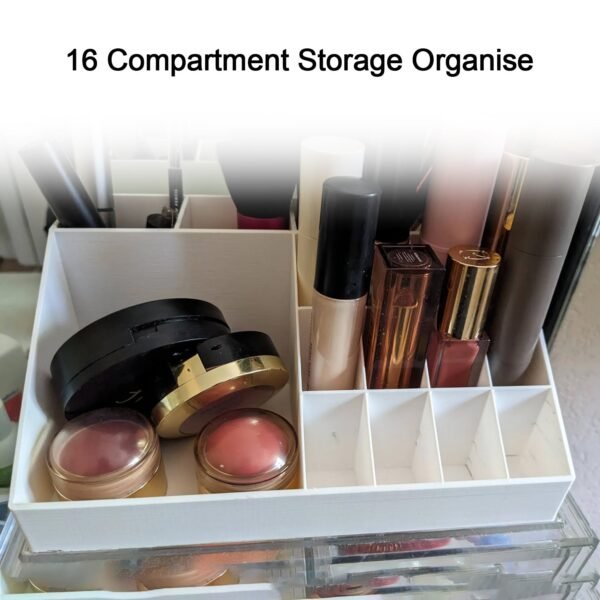 Makeup Organiser Cosmetic Makeup Lipstick Storage Box with Drawer Plastic Case - Image 3
