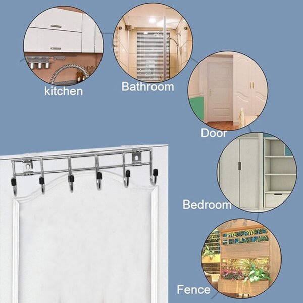 Multipurpose Stainless Steal Hanger Strip Hooks (6 Pin) - Image 4