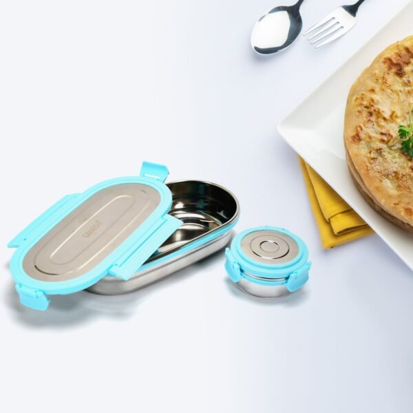 Ganesh Stainless Steel Lunch Box & Container Set of 2 - Image 3