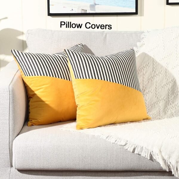 Decorative Pillow Covers Cushion Cases Soft Cotton (22  x  22 Inch / 1 Pair / 2 - Image 4