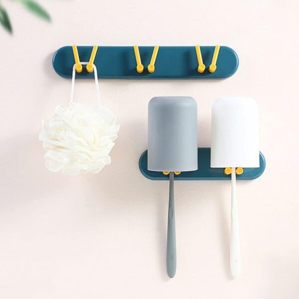 Toothbrush Holder Plastic Bathroom Accessories Organizer Wall Mounted Hanging - Image 4