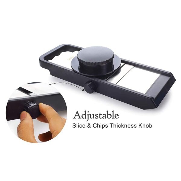 Ganesh Adjustable Plastic Slicer, 1-Piece, Black / Silver - Image 3