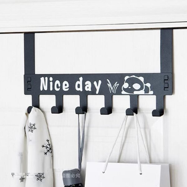 Heavy-Duty Carbon Steel Over Door Hook Rack for Towels & Coats (1 Pc, 6 Hooks) - Image 3