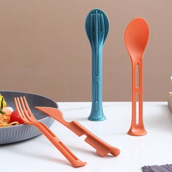 3 in 1 Reusable Spoon, Knife Forks Tableware, Spoon (3 Pcs Set) - Image 3