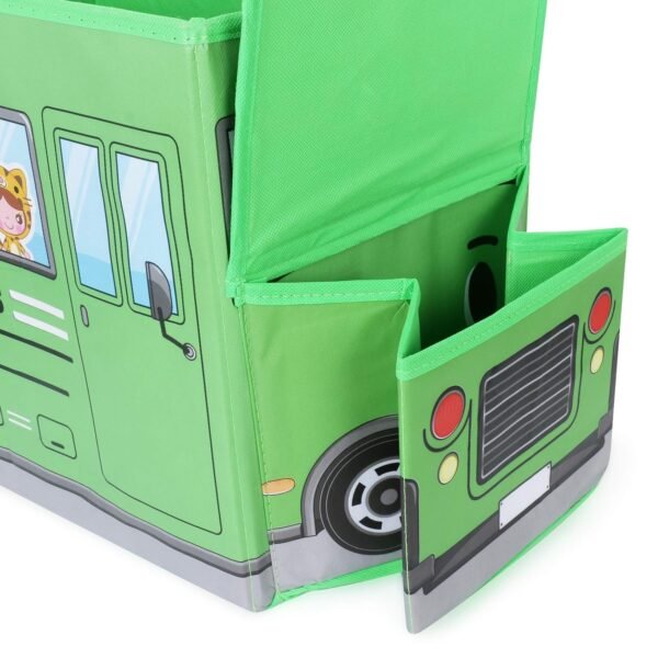 Foldable Bus Shape Toy Box Storage with Lid for Storage of Toys Basket Useful - Image 5