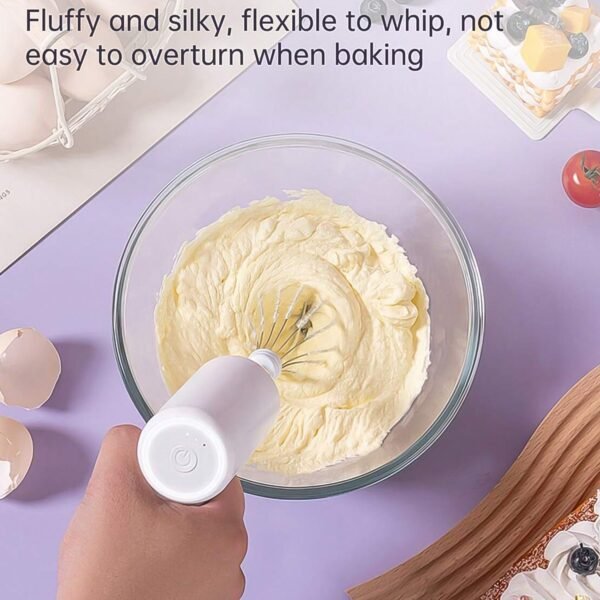 Wireless Portable Hand Mixer - Rechargeable Handheld Whisk Beater for Baking & - Image 4