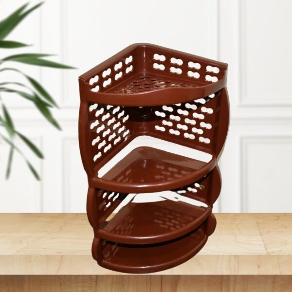 Multi Purpose Plastic Corner Rack a Stylish Storage Shelf for Kitchen / Living - Image 5