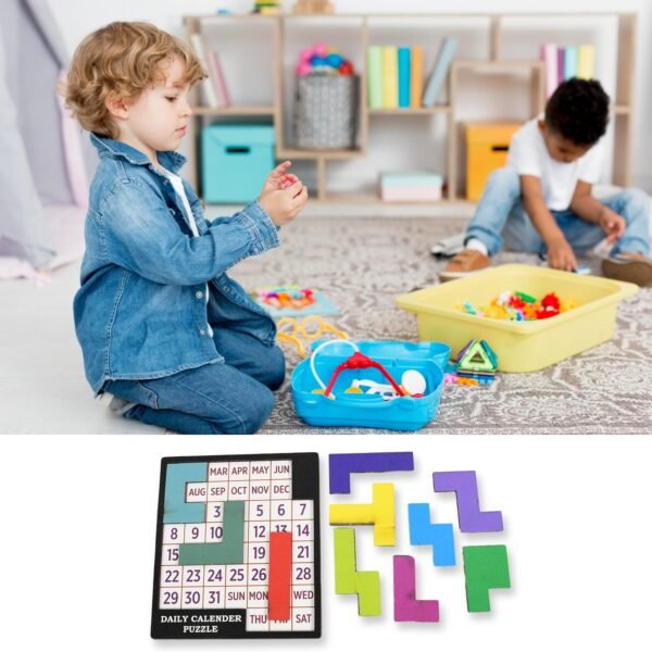 Wooden Daily Calendar Puzzle (Multicolor / 1 Set) - Image 4