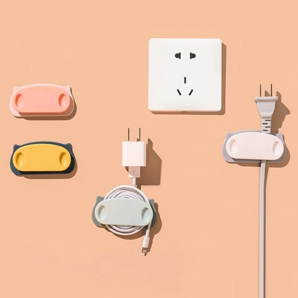 Pig Plug Wire Organizer Cable Holder Clips with Self-Adhesive Pad (4 Pcs Set) - Image 4