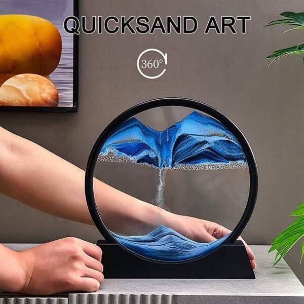3D Moving Sand Art ? Liquid Motion Deep Sea Sandscape with Round Glass Frame (1 - Image 4