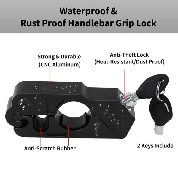 Motorcycle Grip Lock Universal Motorcycle Handlebar Throttle Grip Security Lock - Image 4