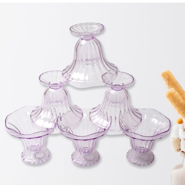 Crystal Plastic Ice-Cream Bowl, Home & Kitchen Serving Platter or Dessert Cup - Image 5