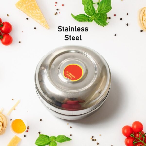 Multi-Purpose Stainless Steel Round Shape Tiffin Box - Small Gift For Baby Girl - Image 4