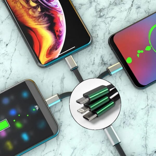 Charging Cable, 3 in 1 Extendable, Data transmit & Charging Cable (1 Pc) - Image 4