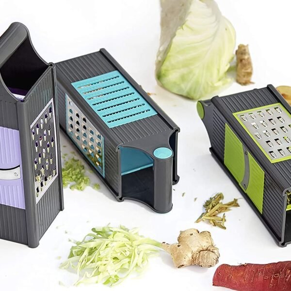Steel and Plastic 4 in 1 Vegetable & Fruit Slicer Grater / Slicer (1 Pc) - Image 4