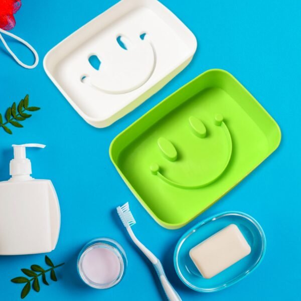 Portable Travel Home Box Cute Cartoons Smile Face Container Draining Holder - Image 5