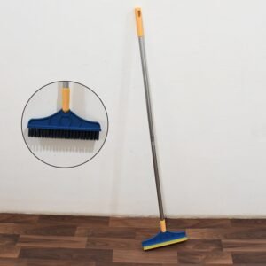 2 in 1 Cleaning Brush & Wiper , Long Handle Floor Brush, Rotatable Cleaning
