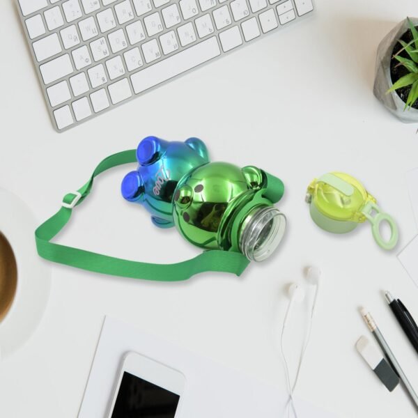 Cute Plastic Water Bottle, with adjustable shoulder strap and stickers, - Image 4