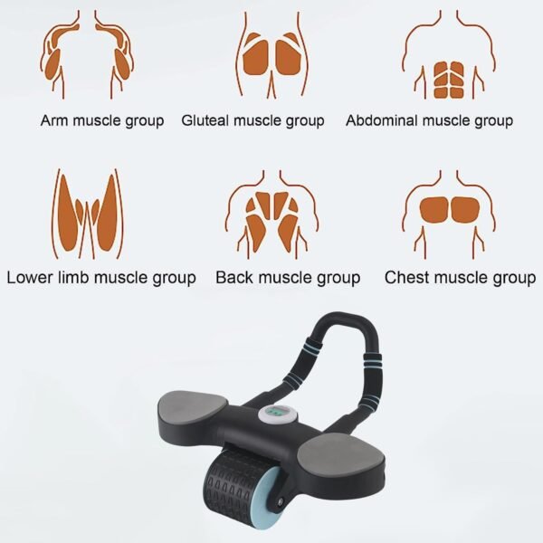 Abdominal Wheel Roller Widened Elbow Support Roller with Timer & Skipping Rope - Image 5