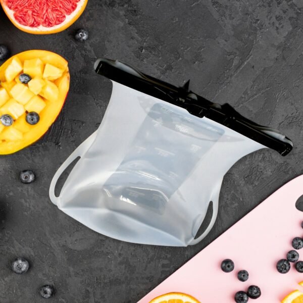 Reusable Silicone Food Storage Bag Set Leakproof Lock Reusable Flat Bottom - Image 4