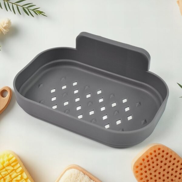 Plastic Soap Dish Holder for Bathroom Shower Wall Mounted Self Adhesive (1 Pc) - Image 5
