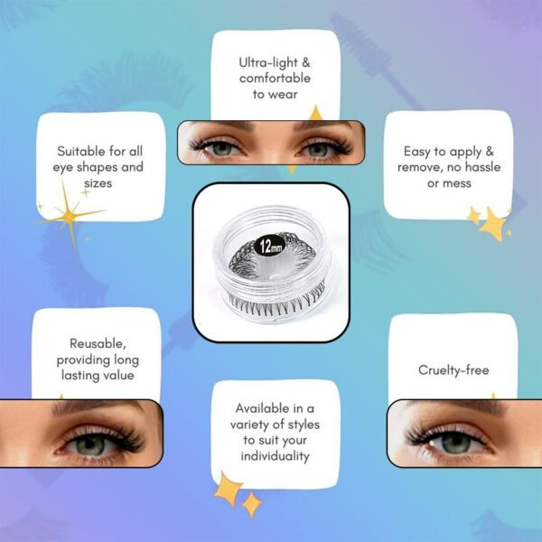 Artificial / Fake Eyelash Extensions Natural & Lightweight (1 Pc / 12 Mm) - Image 4