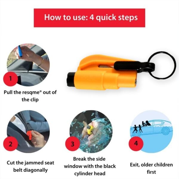 2-in-1 Emergency Safety Cutter ? Keychain Tool for Glass Breaking & Seatbelt - Image 2