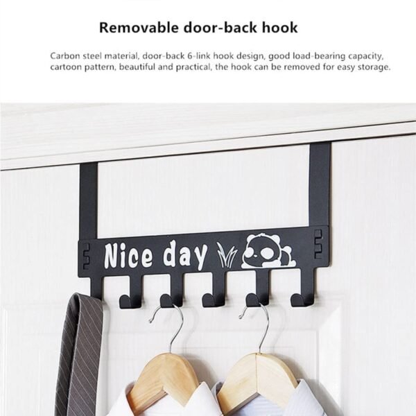Heavy-Duty Carbon Steel Over Door Hook Rack for Towels & Coats (1 Pc, 6 Hooks) - Image 4