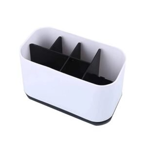 6 Compartment Multi Purpose Organizer Toothbrush Holder Stand Plastic Caddy (1