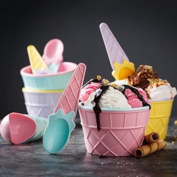 Ice Cream Waffle Bowl Set with Spoon ? 2 Units - Image 3