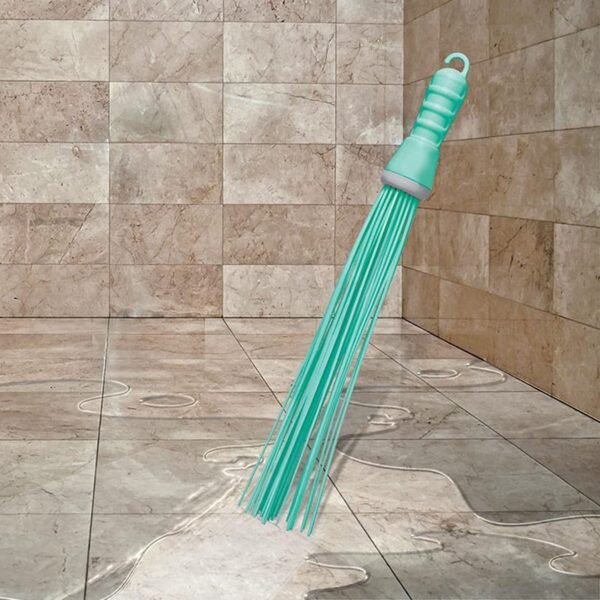 Plastic Hard Bristle Broom for Bathroom Floor Cleaning and Scrubbing, Wet and - Image 5
