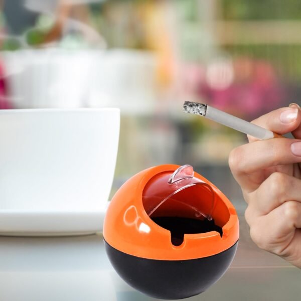 Ball Ashtray PP Plastic Windproof with Lid Indoor Outdoor Patio Car Portable - Image 3