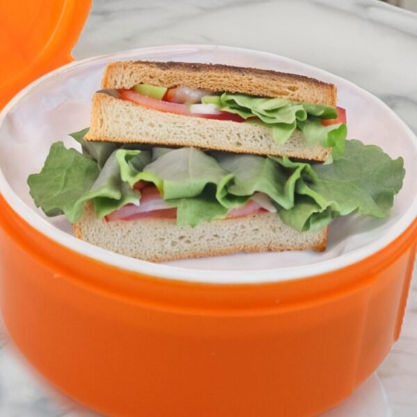 Smily Plastic lunch box, Small Box With 2in1 Spoon pack of 1 - Image 4
