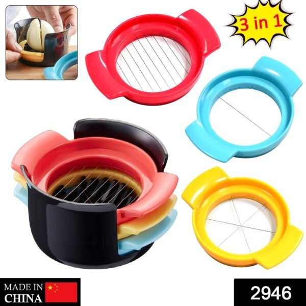 Multifunctional 3-in-1 Egg Cutter - Stainless Steel Slicing Tool with Durable - Image 2