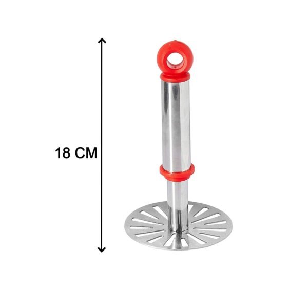 Ganesh Potato / Pav Bhaji Masher with Plastic Handle, Silver & Plastic - Oval - Image 5