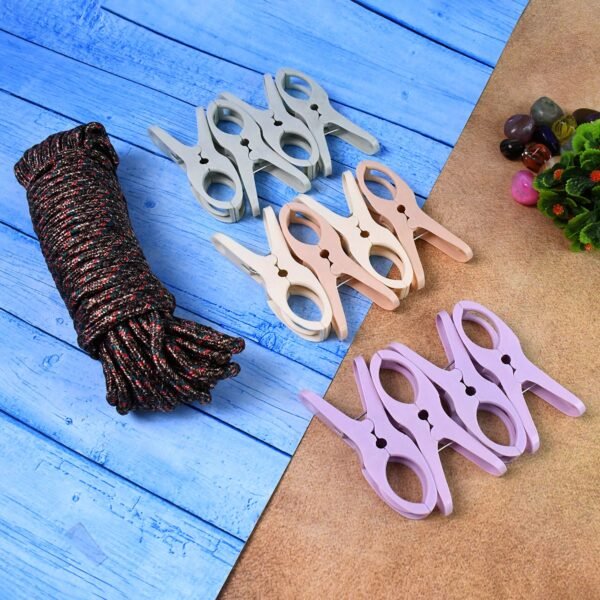 Cloth Drying Rope with Clips ? Convenient and Durable Hanging Solution (12 Pc) - Image 3
