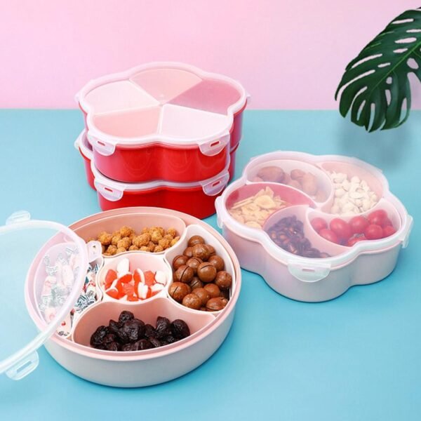 5Compartments Party Food Storage Snack Nuts Box For Peanuts Fruits and Candy - Image 5