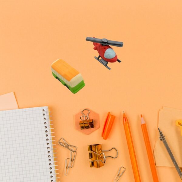 Vehicle Pattern Eraser School Stationery Use Eraser (4 Pc Set) - Image 5