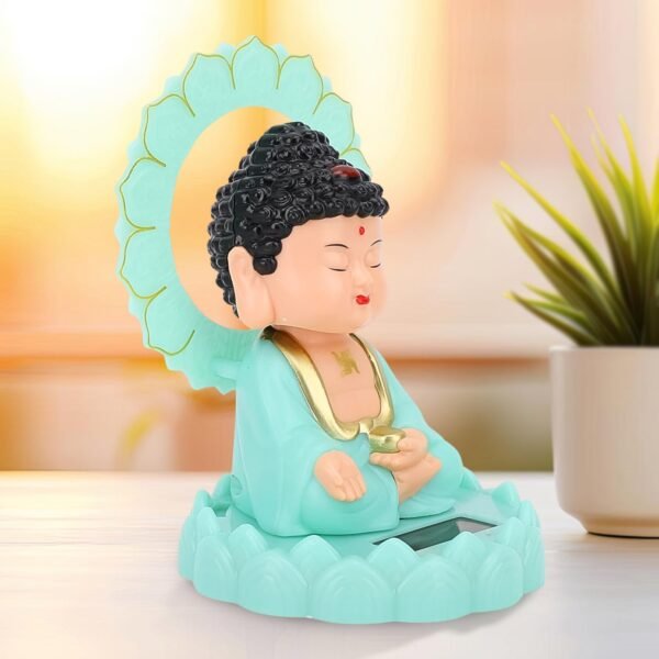 Plastic Solar Powered Moving Head Sitting Action Buddha Statue (1 Pc / Mix - Image 5