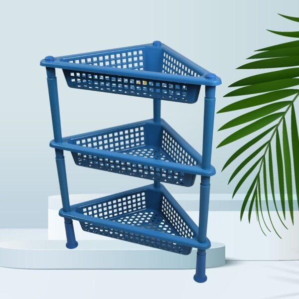 Triangle 3-Tier Plastic Storage Rack for Kitchen, Bathroom & Office - Image 3