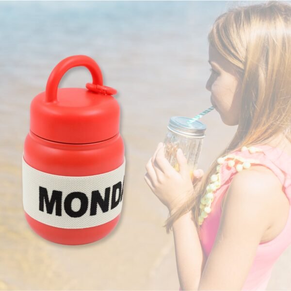 Stainless Steel Mug / Bottle Vacuum Insulated Cup With Handle & Rubber Grip - Image 4