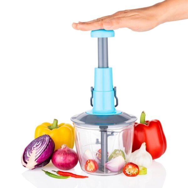 6 Blades Manual Hand-Press Vegetable Chopper (1100 ML) - Image 5