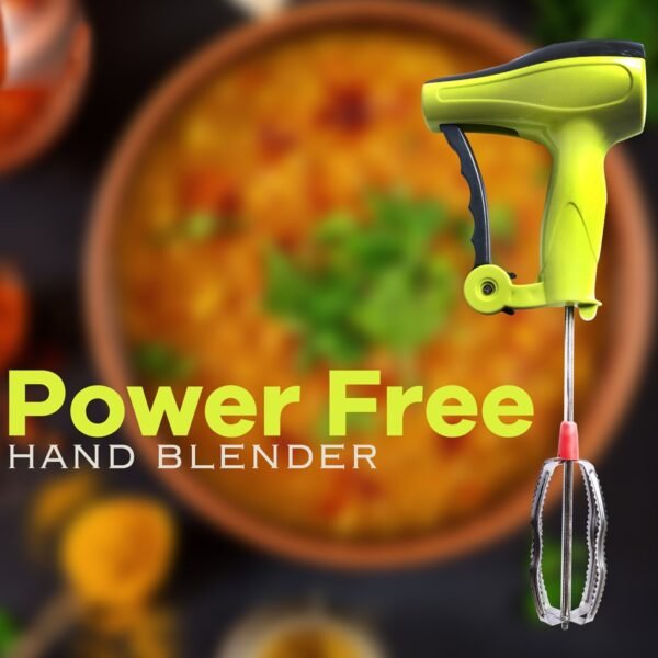 Power Free Manual Hand Blender with Stainless Steel Blades, Milk Lassi Maker, - Image 5