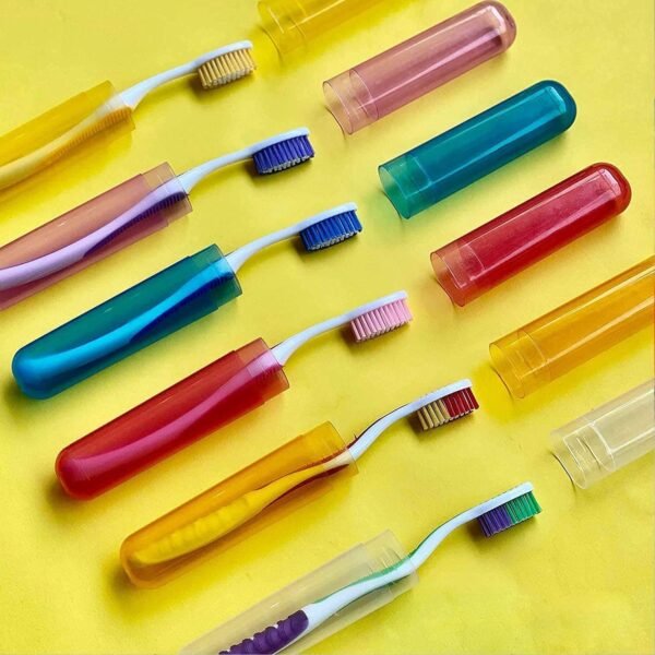 Plastic Toothbrush Covers - 6pc Anti-Bacterial Travel Protectors for Oral Care - Image 3