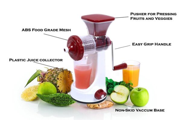 Manual Fruit Vegetable Juicer with Juice Cup and Waste Collector - Image 5