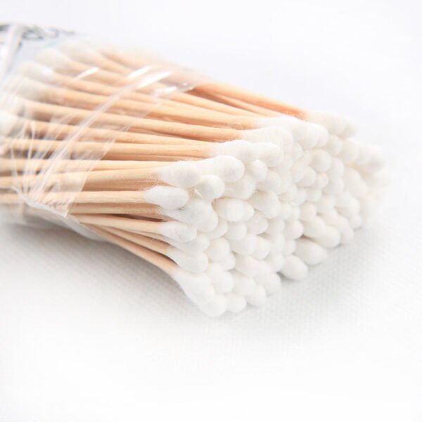 Eco-Friendly Bamboo Cotton Swabs with Wooden Handles (Pack of 20) - Image 4